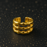 Load image into Gallery viewer, Molten Wave Gold Ring – Bold &amp; Sculptural
