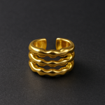 Load image into Gallery viewer, Molten Wave Gold Ring – Bold &amp; Sculptural
